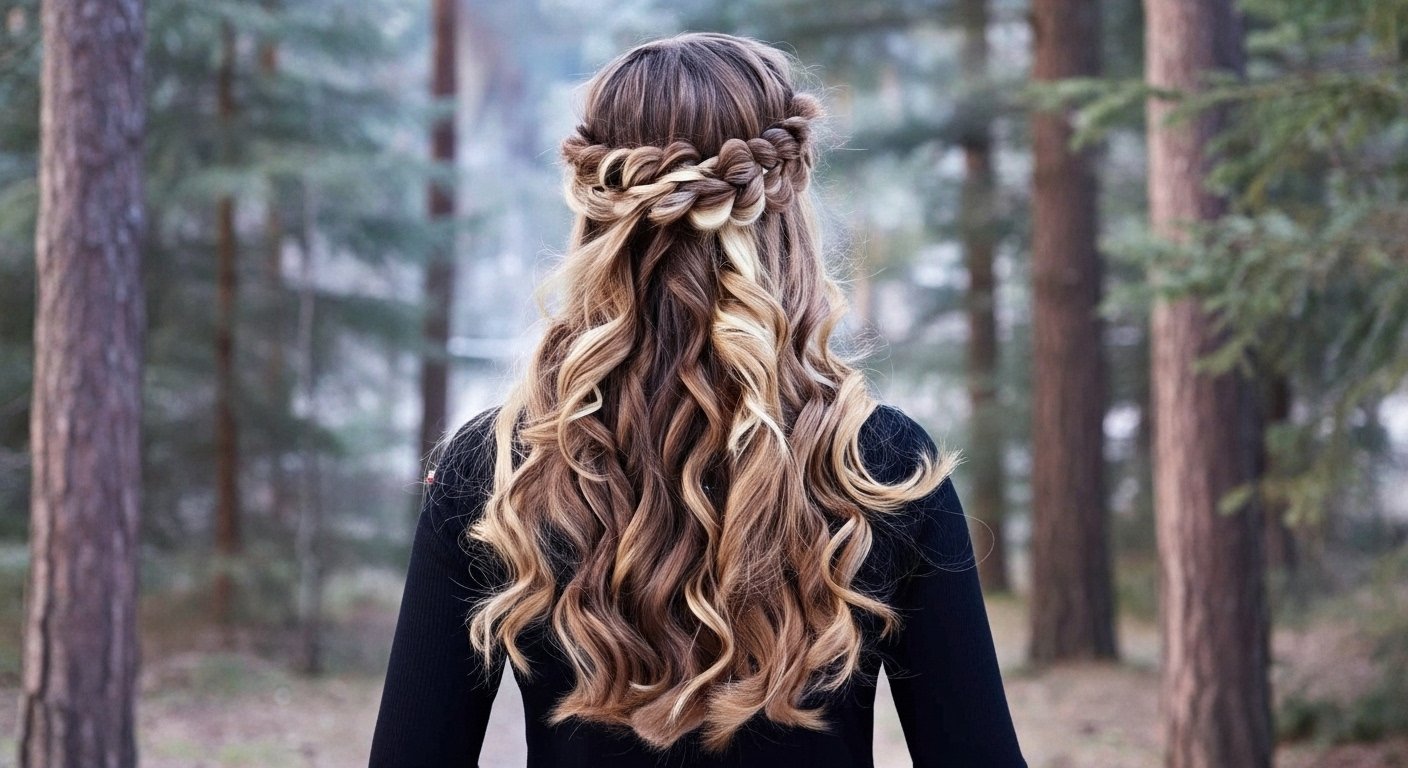 Weihnachtsfrisuren mit offenem Haar content image