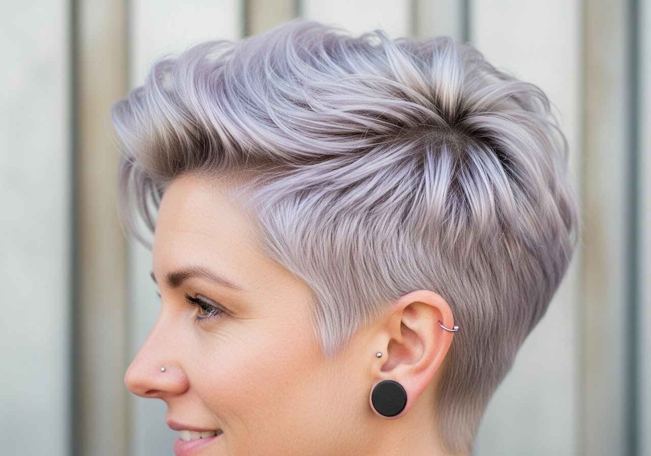 Pixie-Schnitt für Frauen mit grauem Haar content image