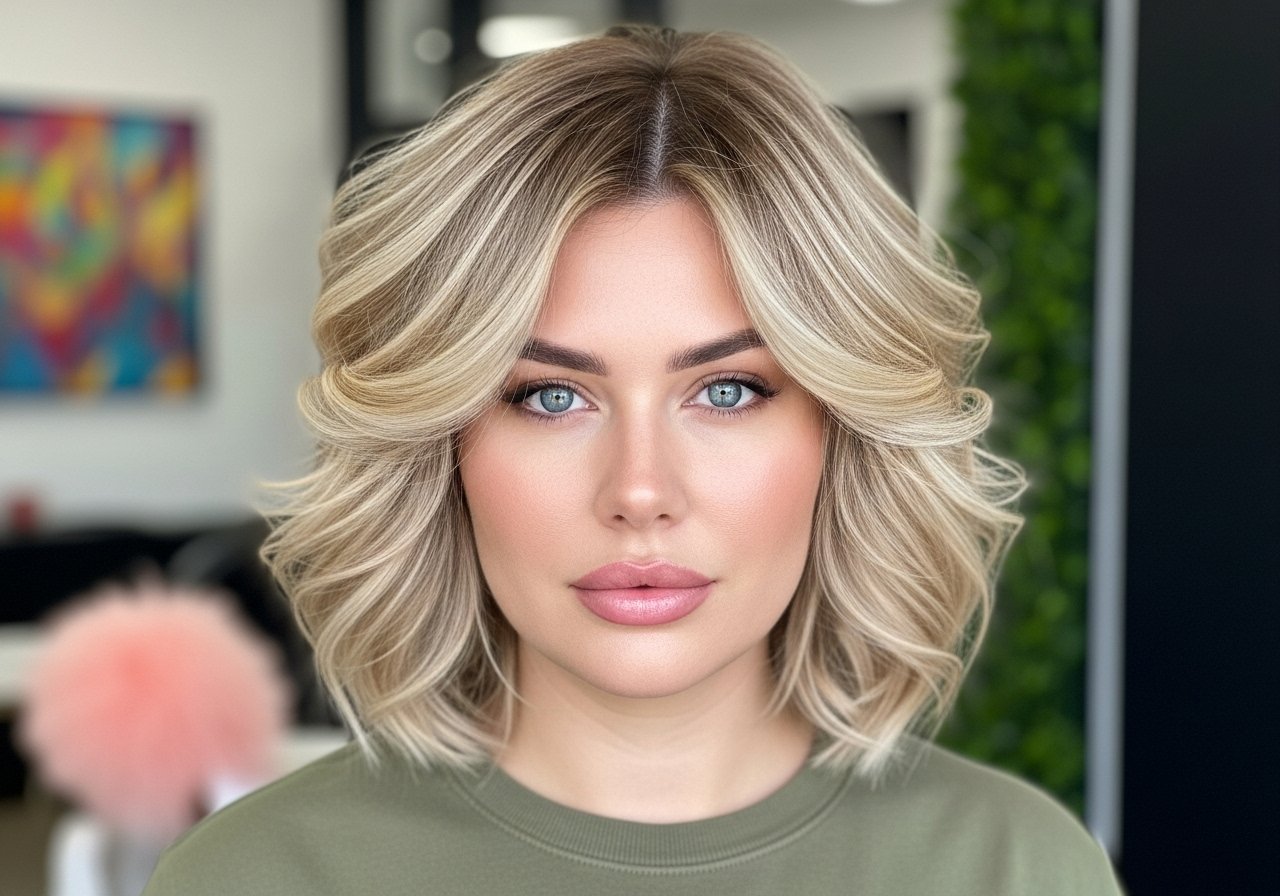 Haarschnitte für runde Gesichter und hohe Stirnen content image