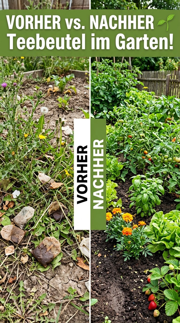 VORHER vs. NACHHER 🌱 Teebeutel im Garten!