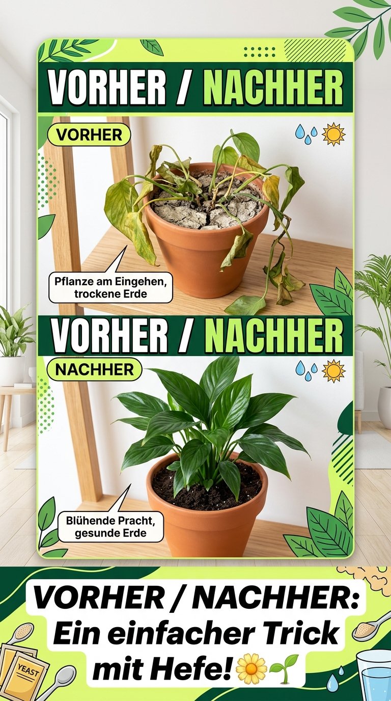 VORHER / NACHHER: Ein einfacher Trick mit Hefe!🌼🌱
