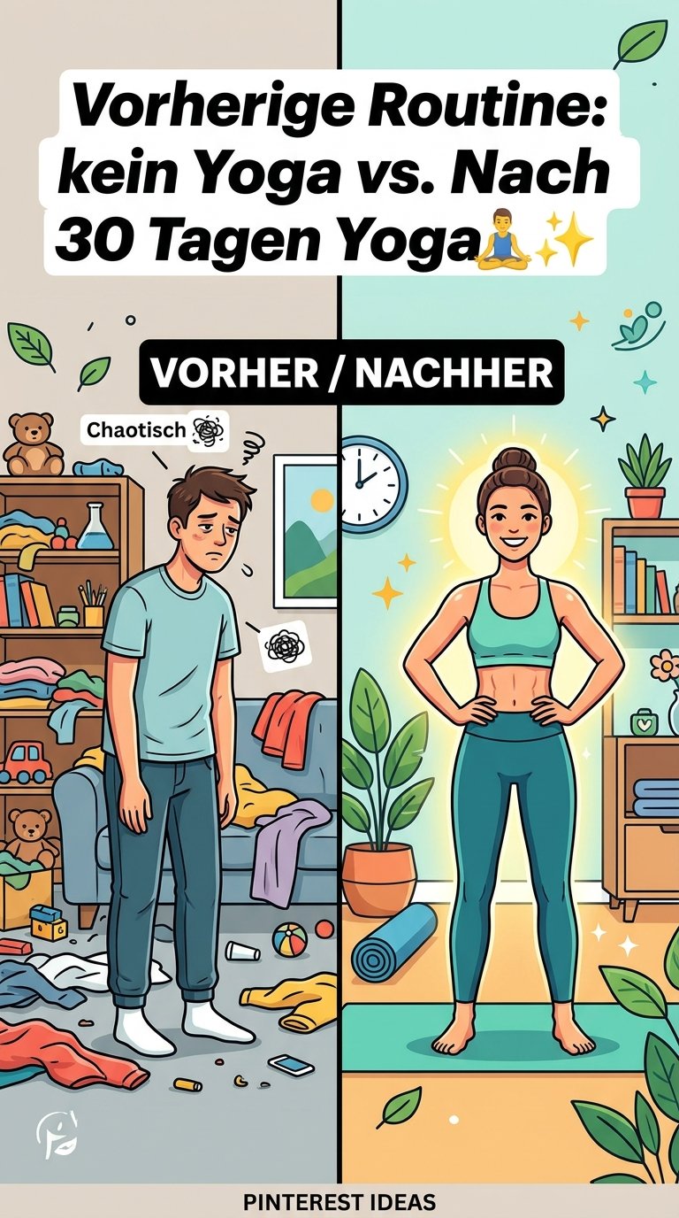 Vorherige Routine: kein Yoga vs. Nach 30 Tagen Yoga 🧘‍♂️✨